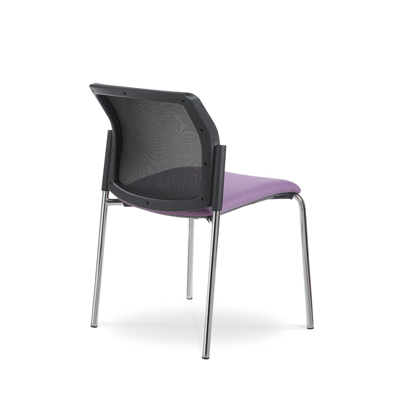 Santana 4 leg stacking chair with fabric seat and mesh back