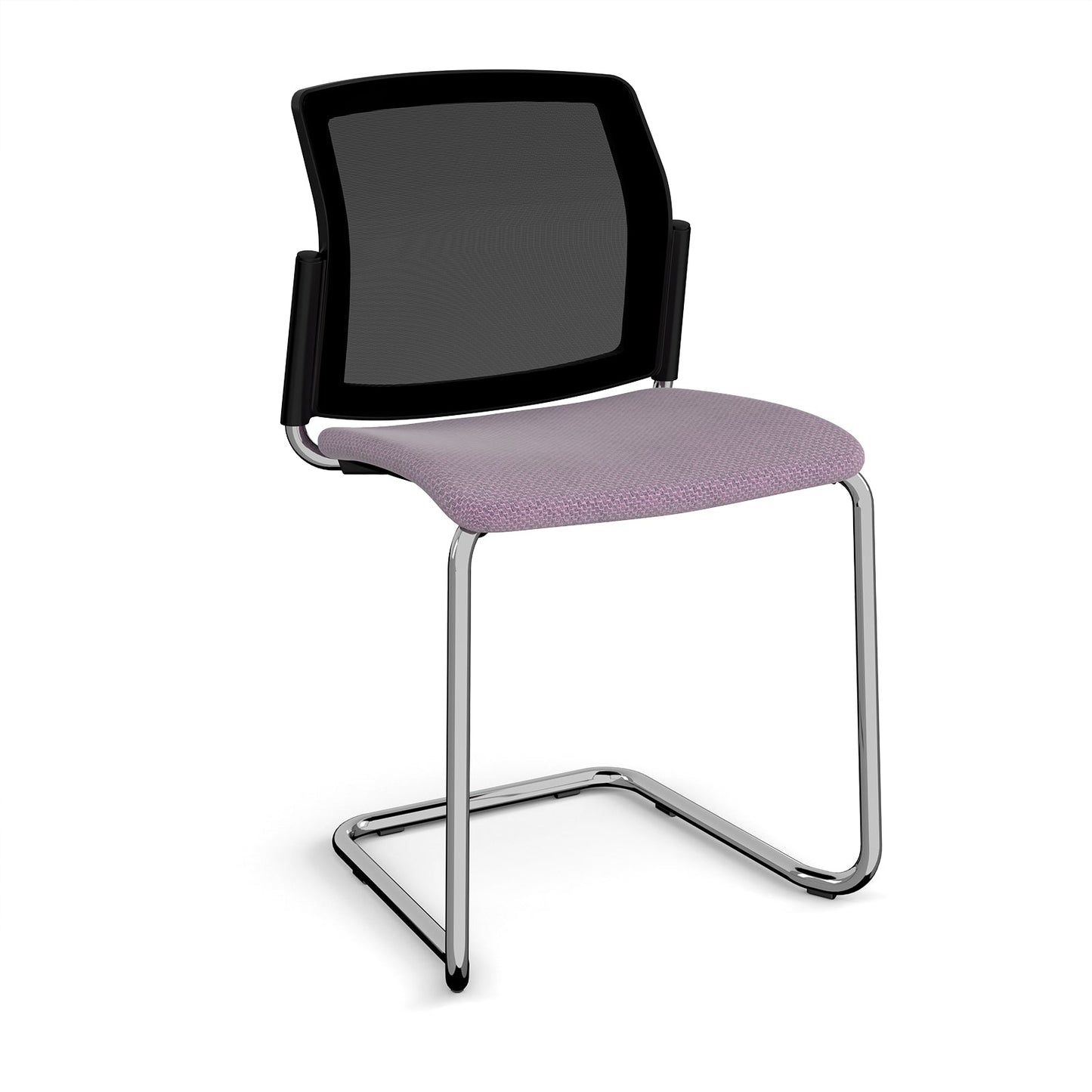 Santana cantilever chair with fabric seat and mesh back