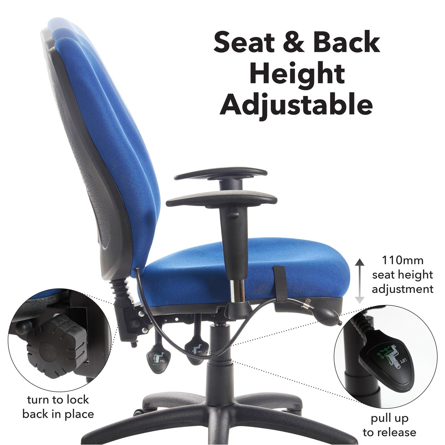 Sofia adjustable lumbar operators chair