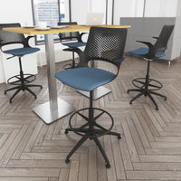 Brescia circular poseur table with flat square base