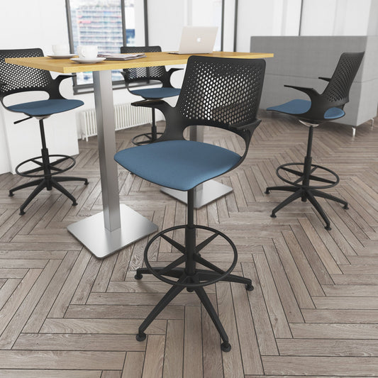 Brescia circular poseur table with flat square base