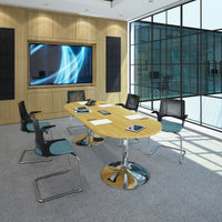 Solus designer cantilever frame meeting chair with upholstered seat