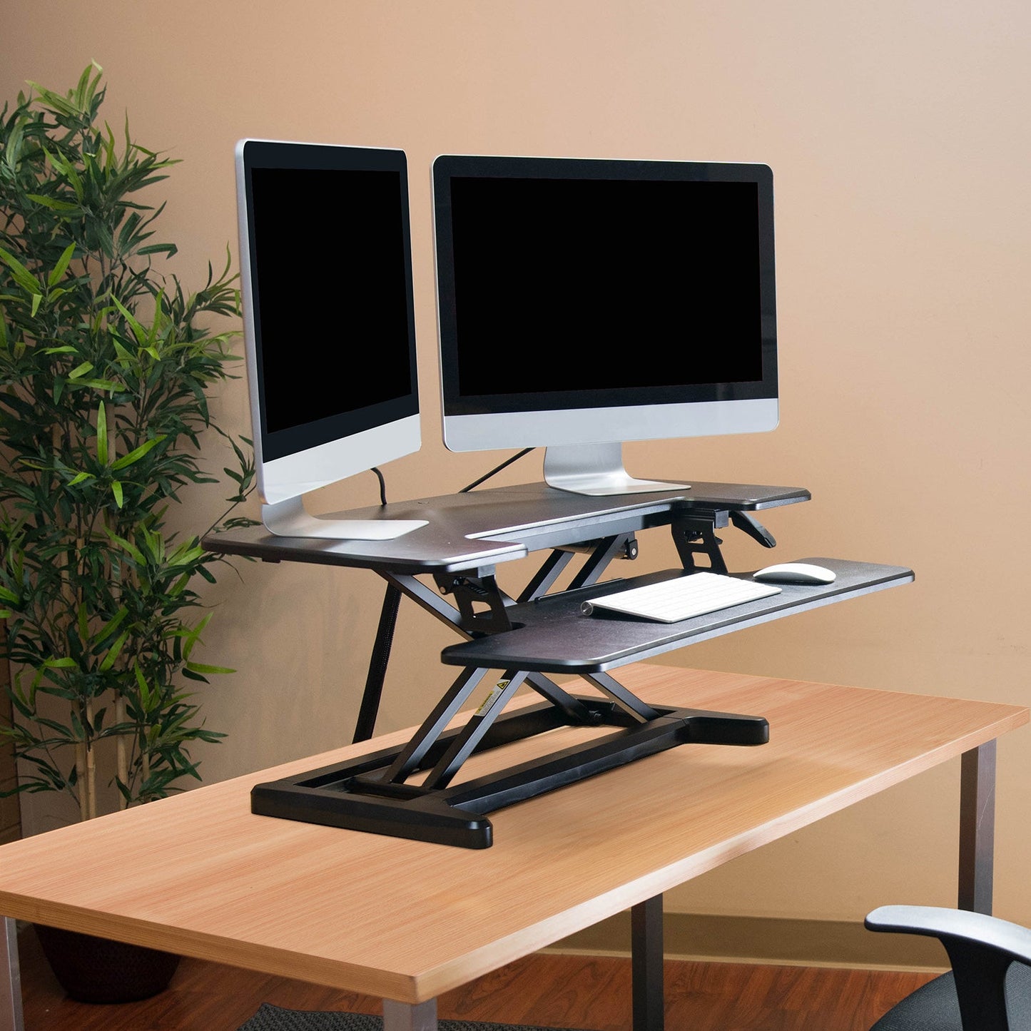 Sora height adjustable sit stand workstation for desks