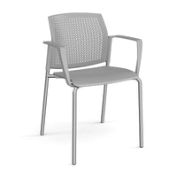 Santana 4 leg stacking chair with plastic seat and perforated back