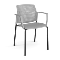 Santana 4 leg stacking chair with plastic seat and perforated back