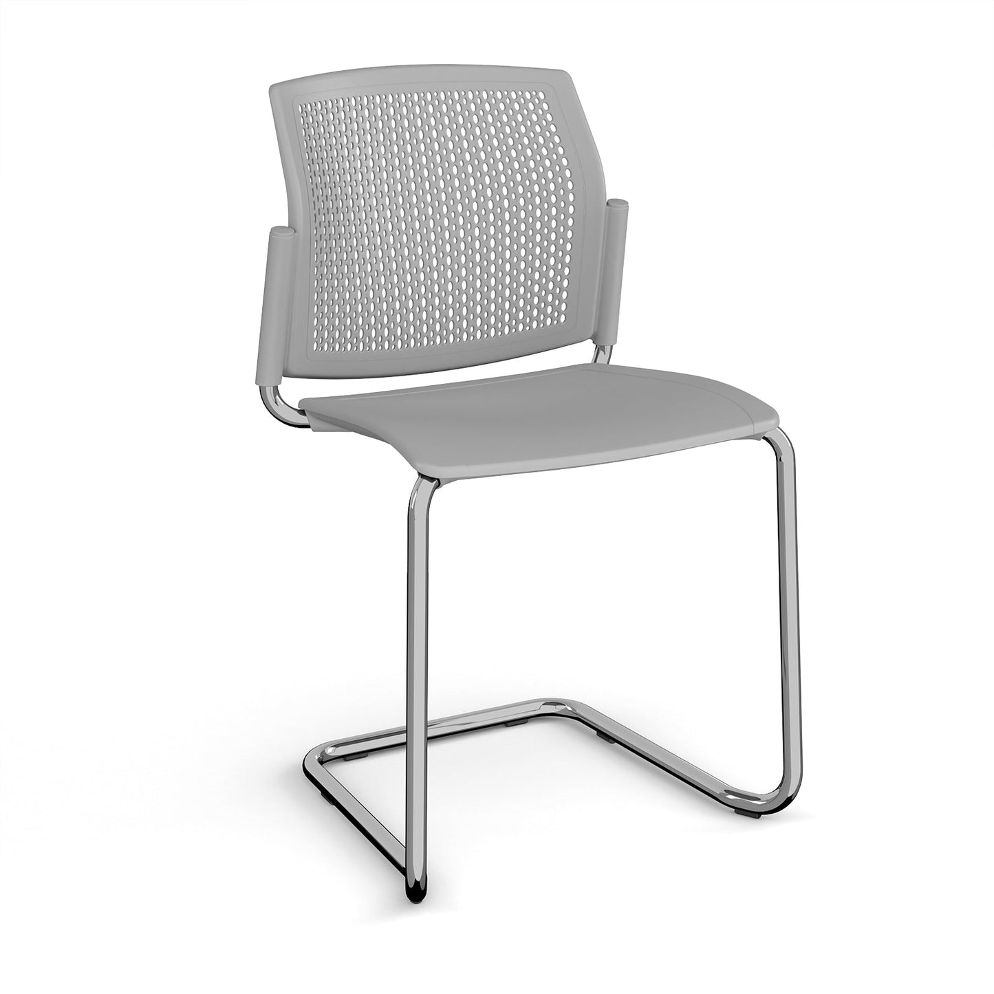 Santana cantilever chair with plastic seat and perforated back