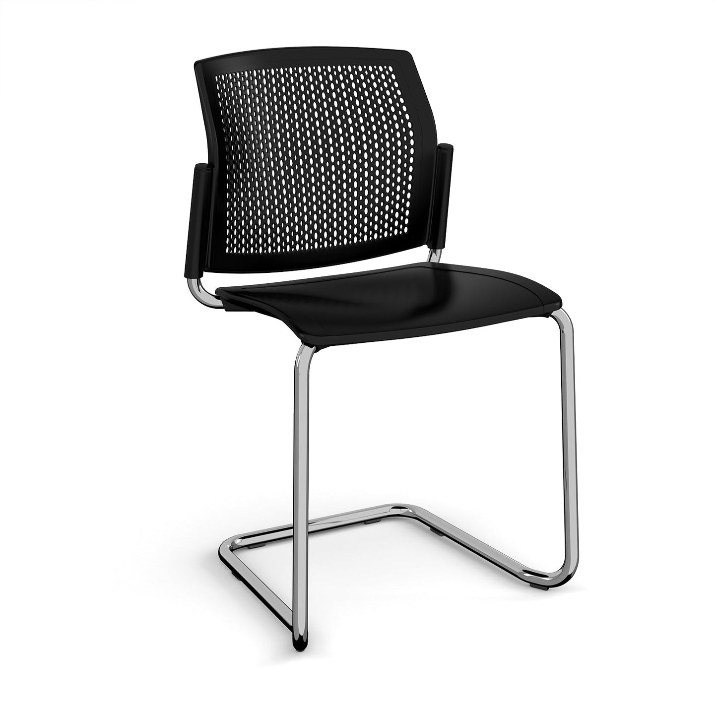 Santana cantilever chair with plastic seat and perforated back