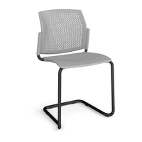 Santana cantilever chair with plastic seat and perforated back