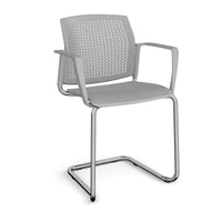 Santana cantilever chair with plastic seat and perforated back