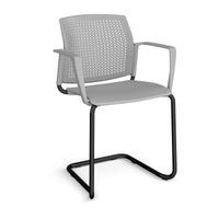 Santana cantilever chair with plastic seat and perforated back