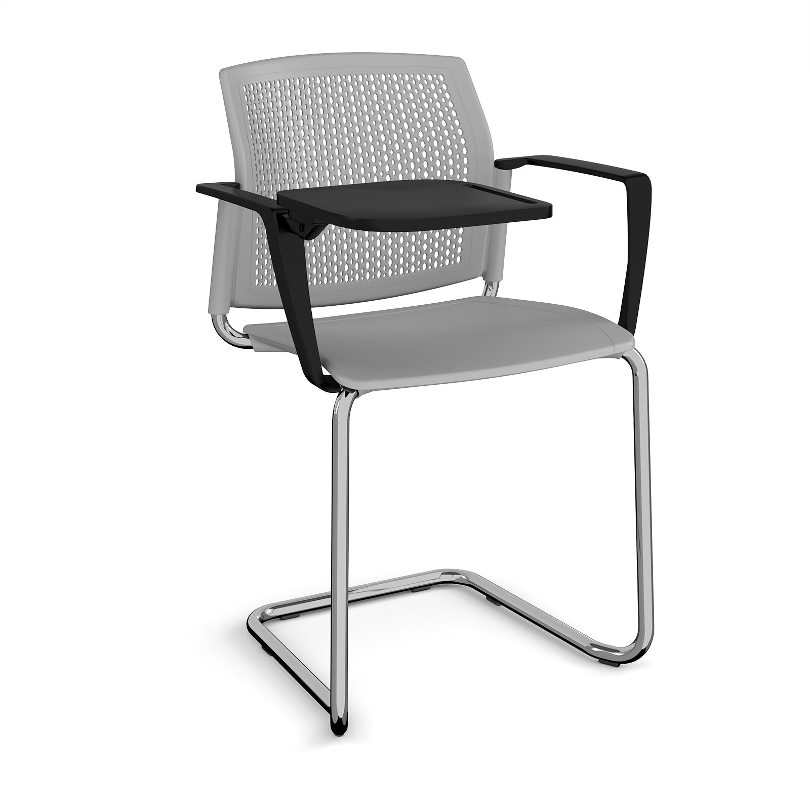 Santana cantilever chair with plastic seat and perforated back