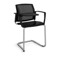 Santana cantilever chair with plastic seat and perforated back