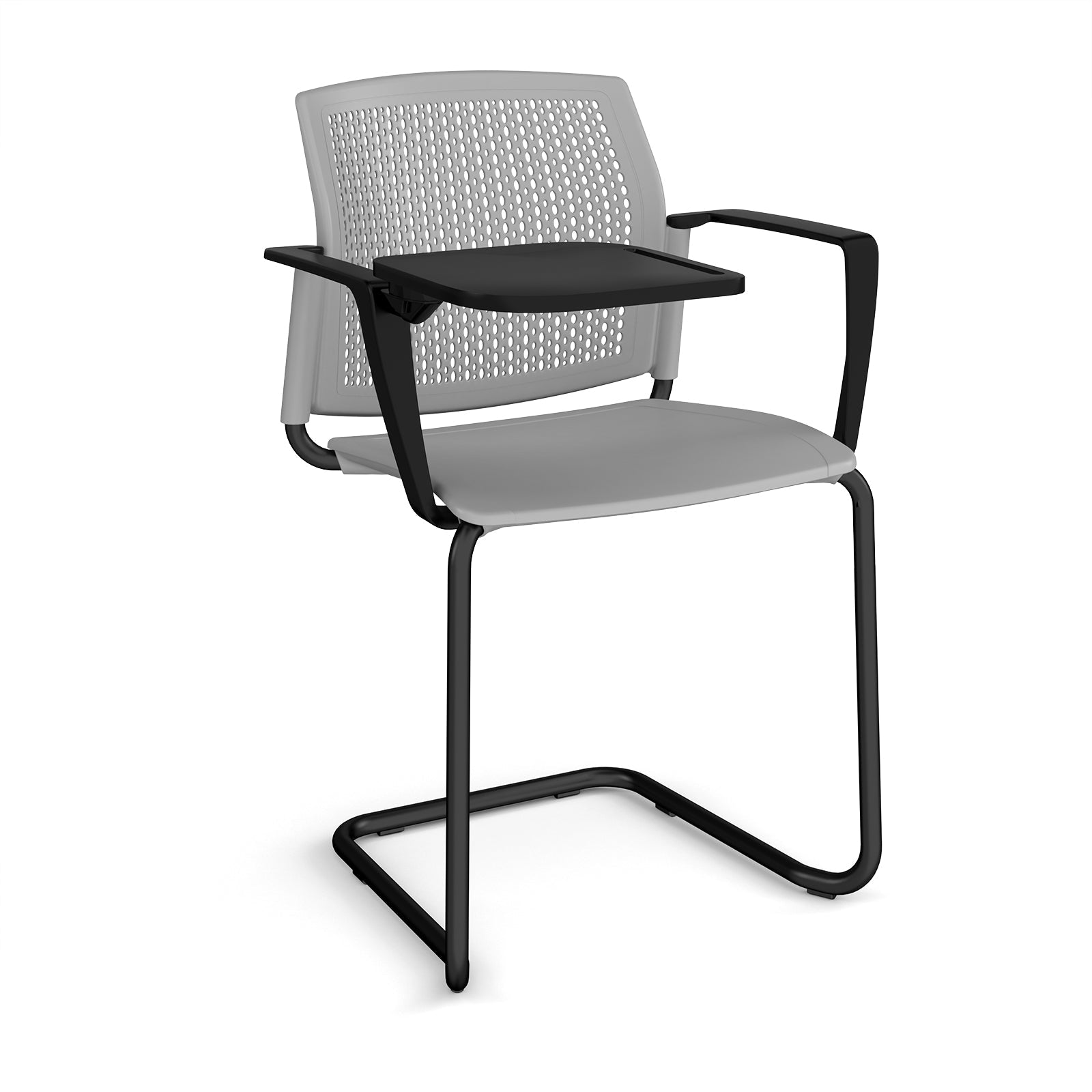 Santana cantilever chair with plastic seat and perforated back