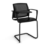 Santana cantilever chair with plastic seat and perforated back