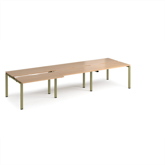 Adapt sliding top triple B2B desks 1200mm deep