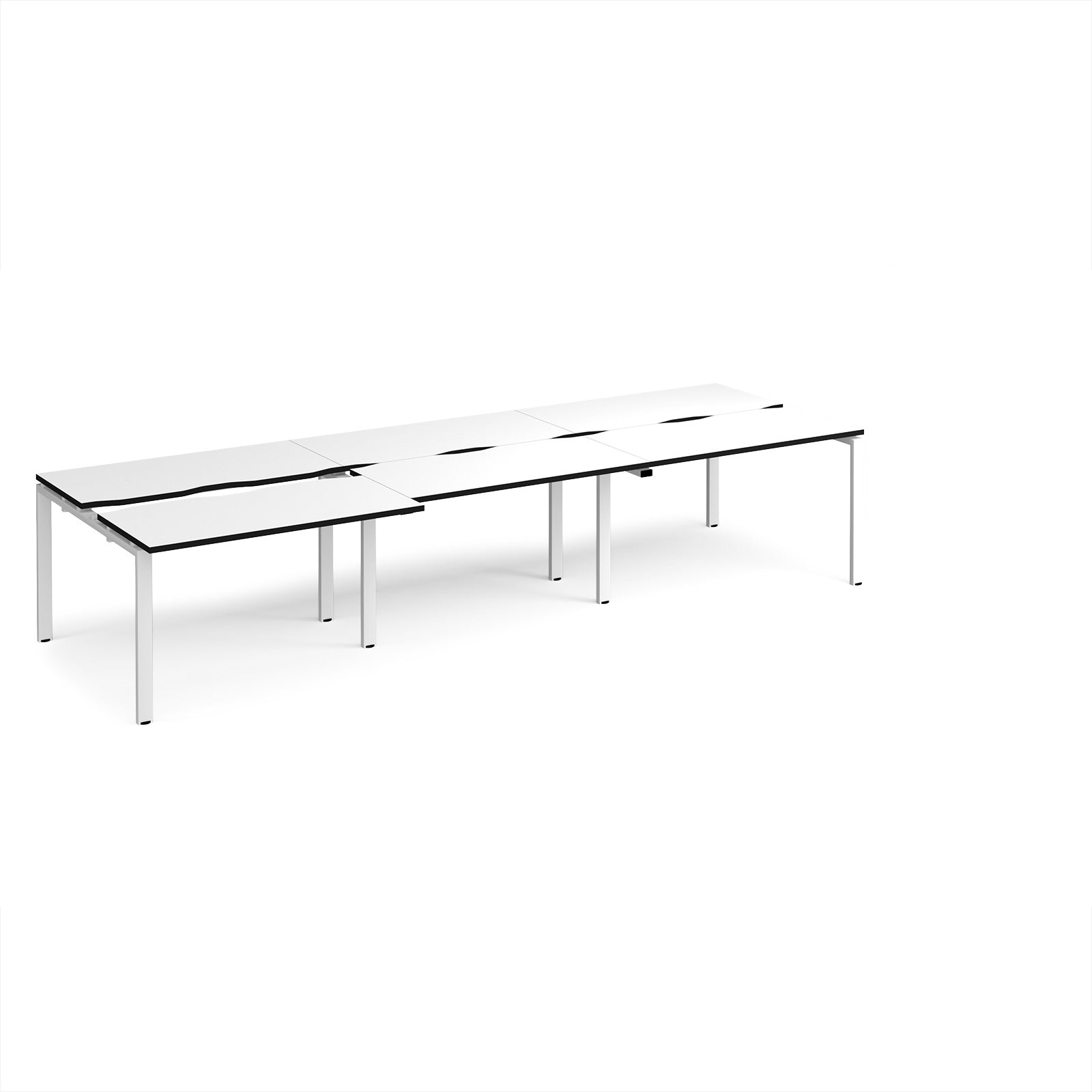 Adapt sliding top triple B2B desks 1200mm deep