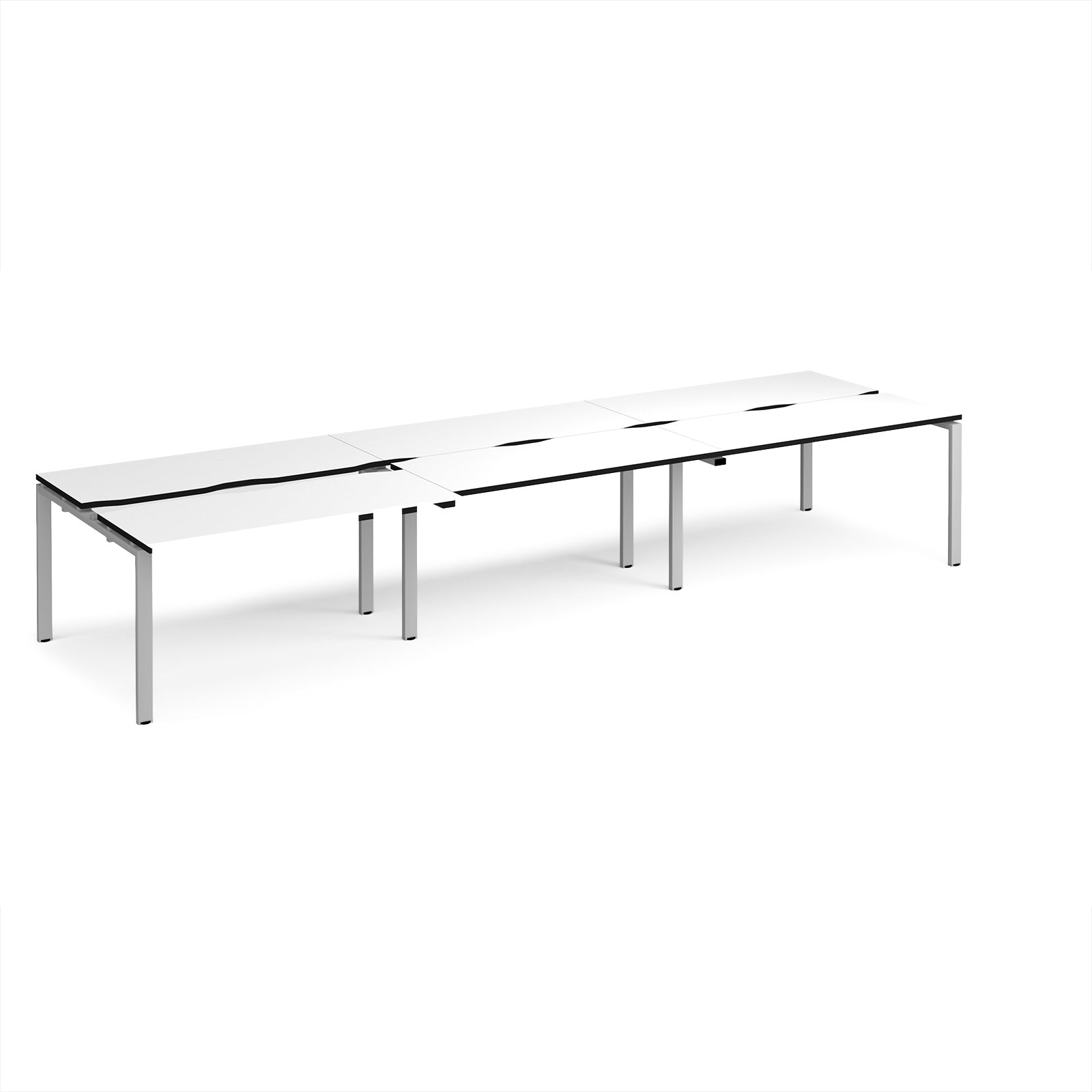 Adapt sliding top triple B2B desks 1200mm deep