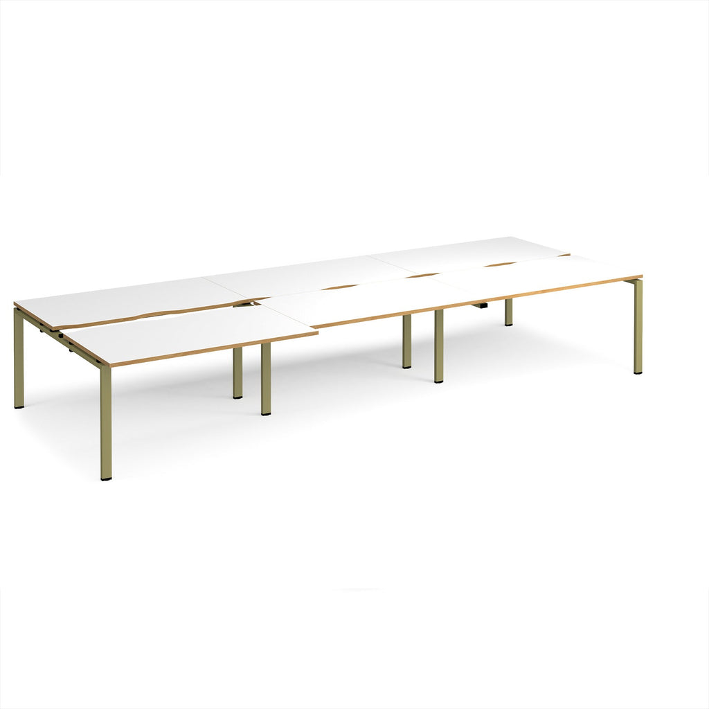 Adapt sliding top triple B2B desks 1600mm deep