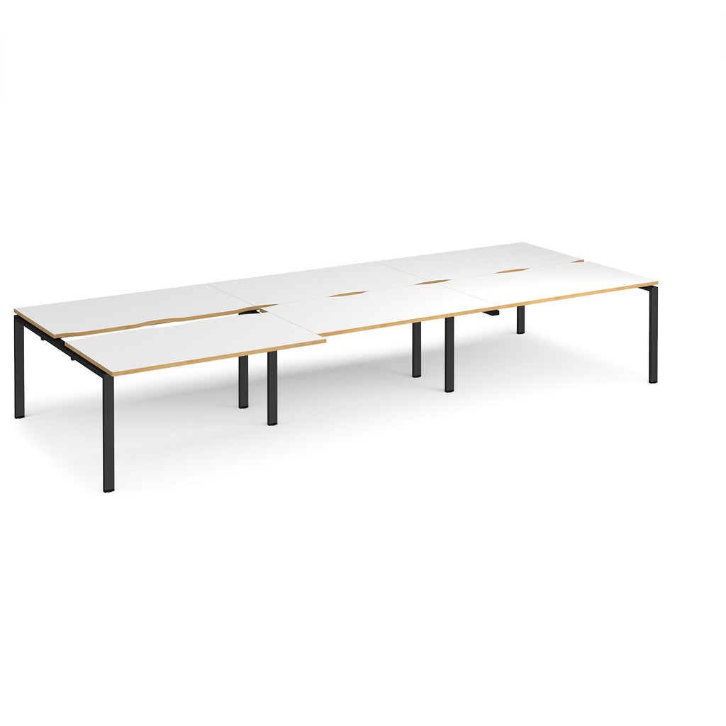 Adapt sliding top triple B2B desks 1600mm deep