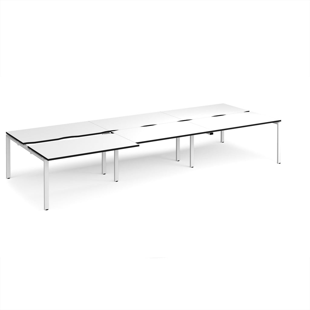 Adapt sliding top triple B2B desks 1600mm deep