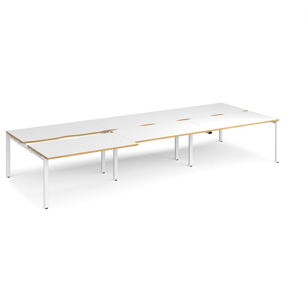 Adapt sliding top triple B2B desks 1600mm deep