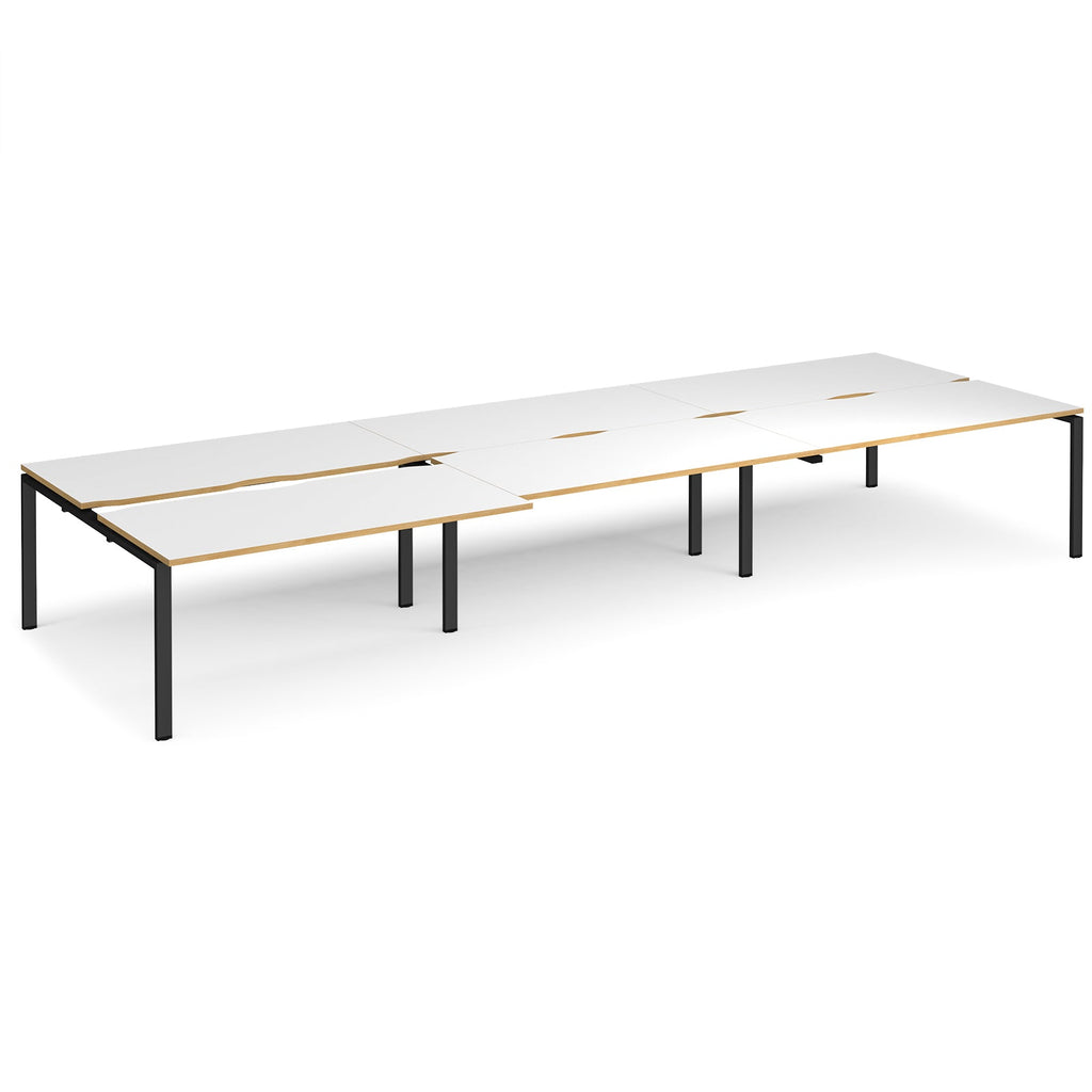 Adapt sliding top triple B2B desks 1600mm deep