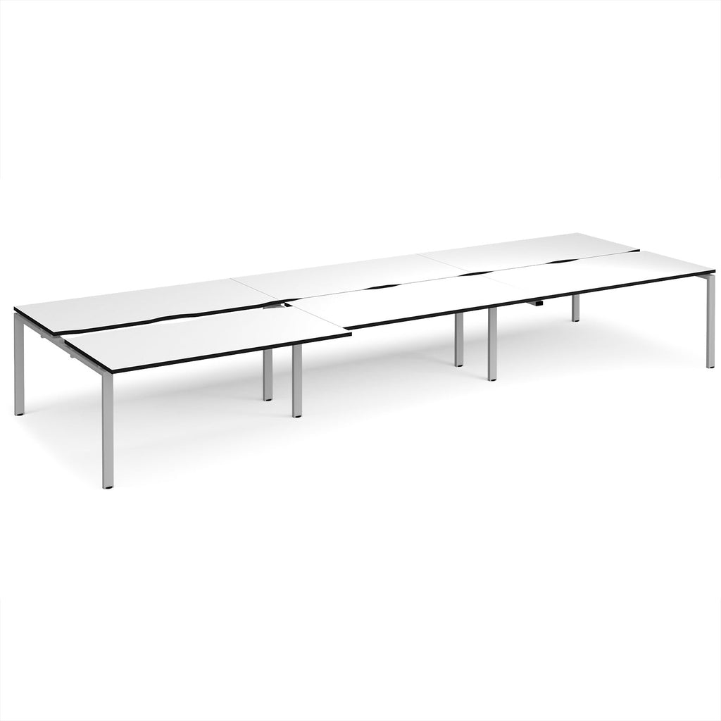 Adapt sliding top triple B2B desks 1600mm deep