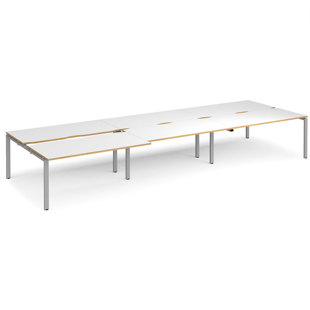 Adapt sliding top triple B2B desks 1600mm deep