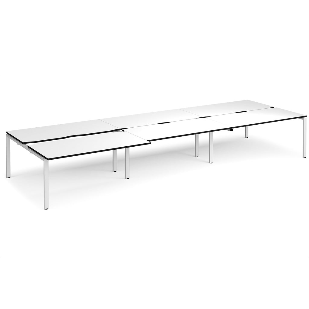 Adapt sliding top triple B2B desks 1600mm deep