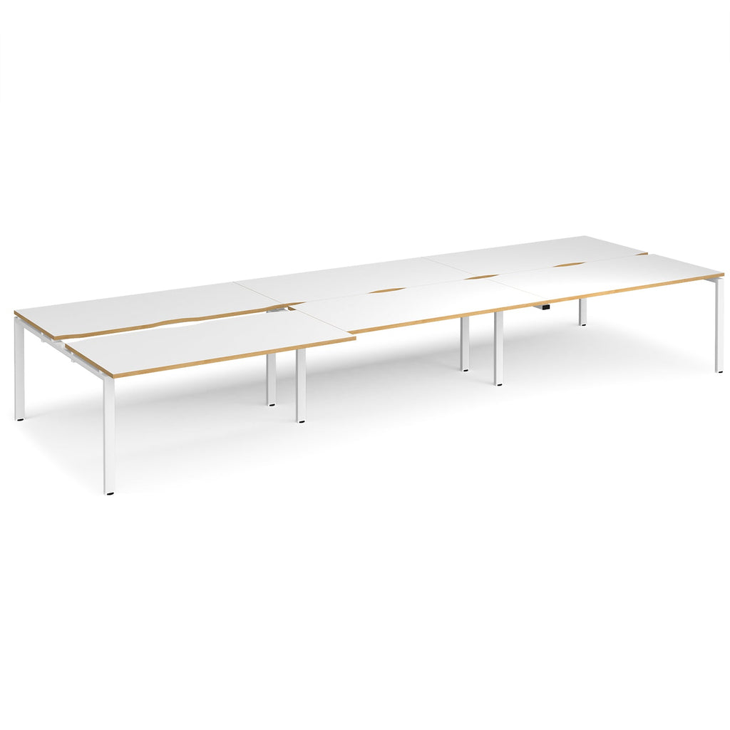Adapt sliding top triple B2B desks 1600mm deep