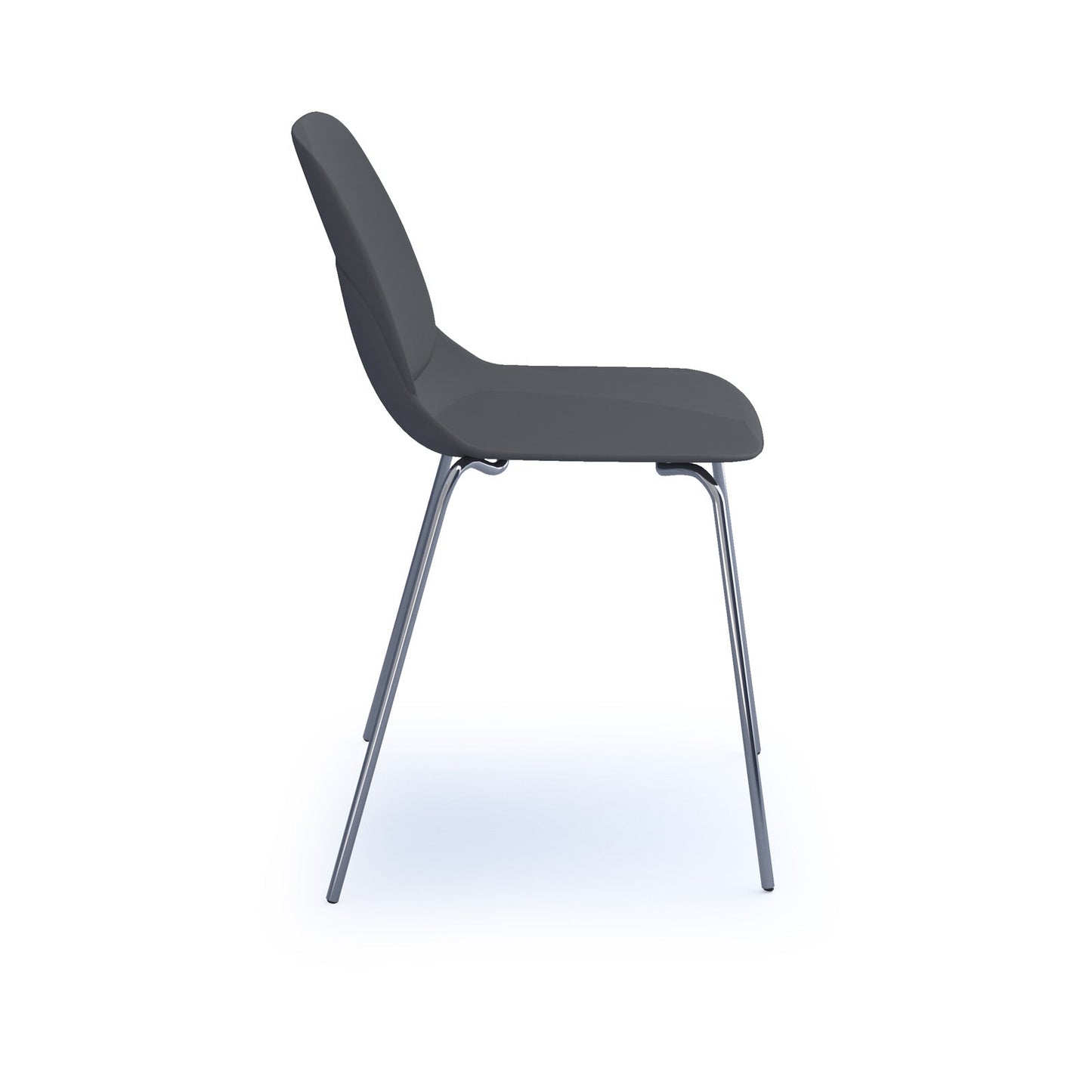 Strut chair with seat pad and chrome 4 leg frame