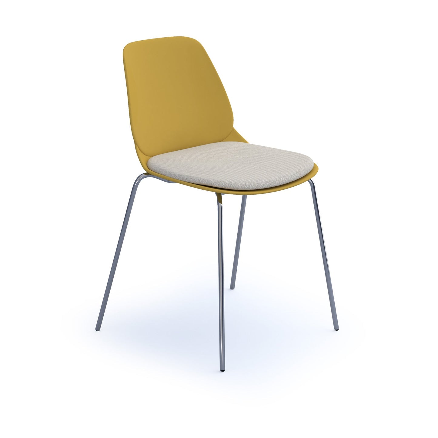 Strut chair with seat pad and chrome 4 leg frame