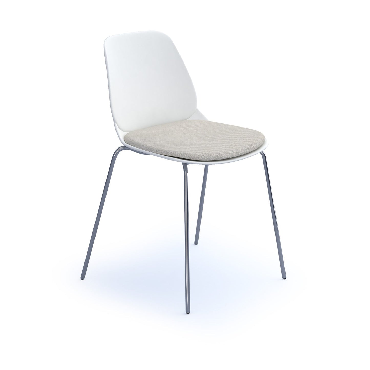 Strut chair with seat pad and chrome 4 leg frame