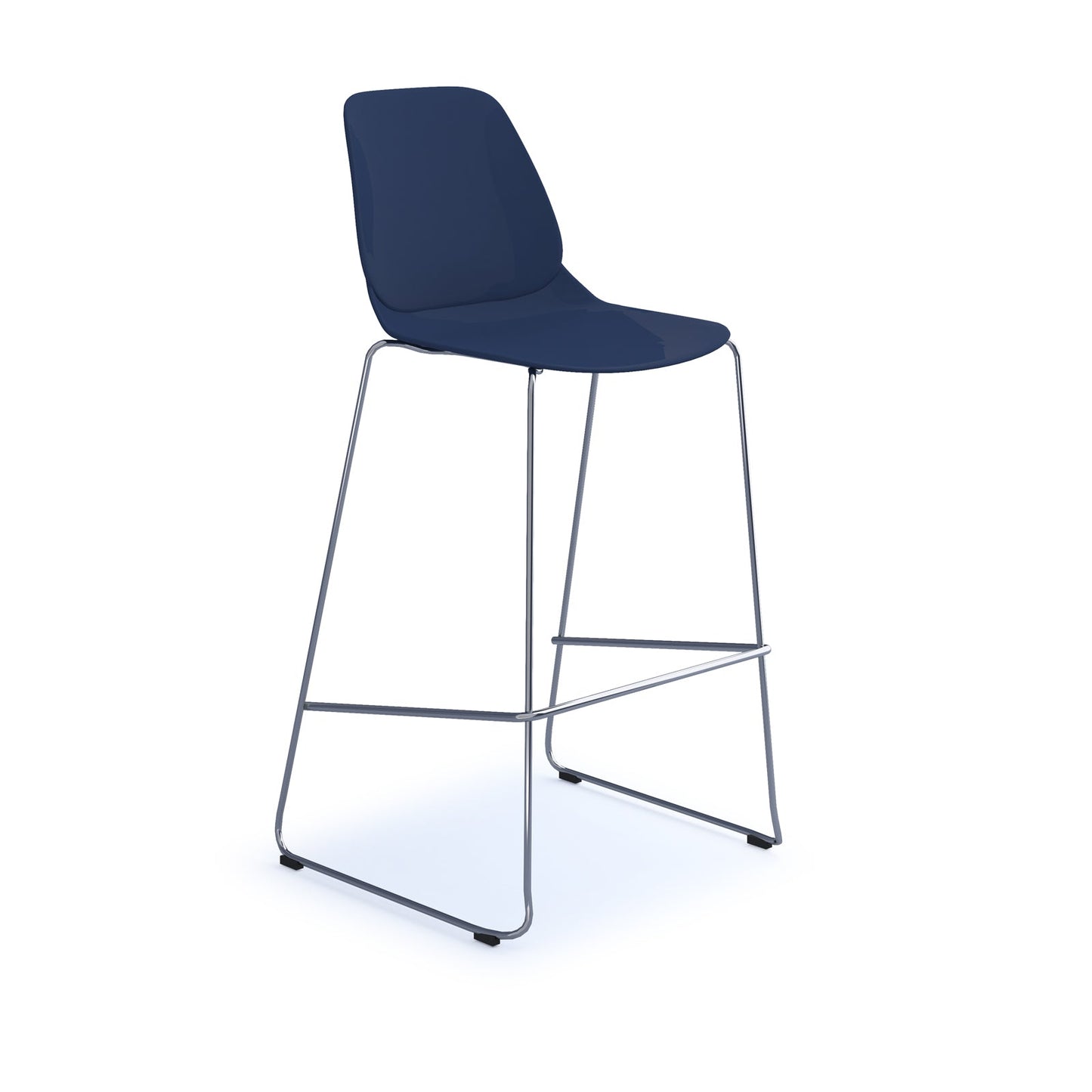 Strut multi-purpose stool with chrome sled frame