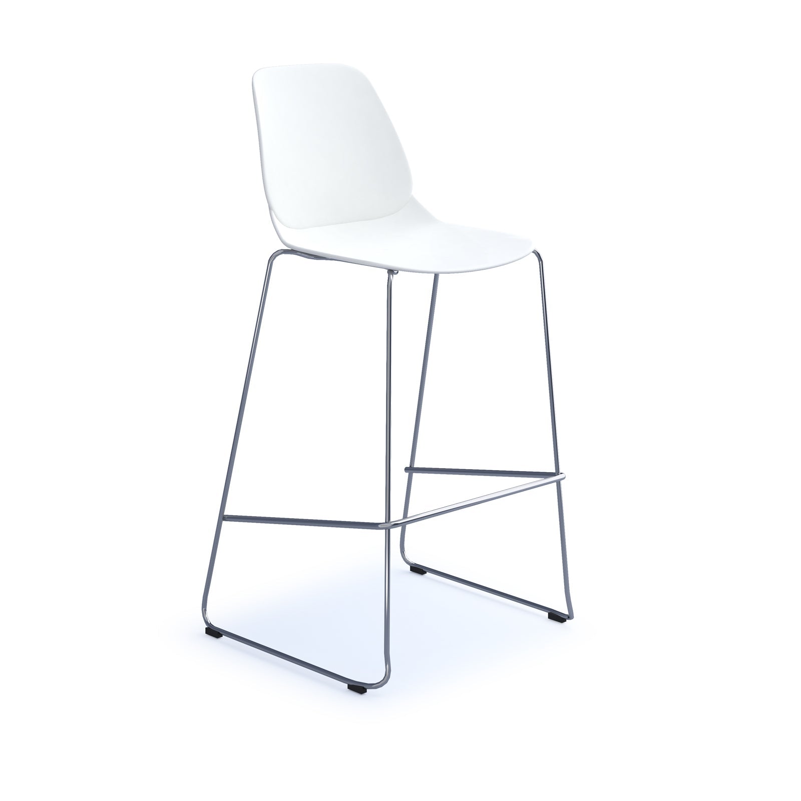 Strut multi-purpose stool with chrome sled frame