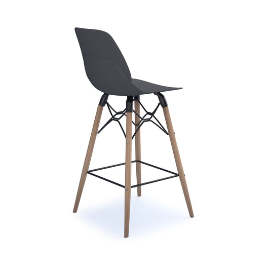 Strut multi-purpose stool with natural oak frame