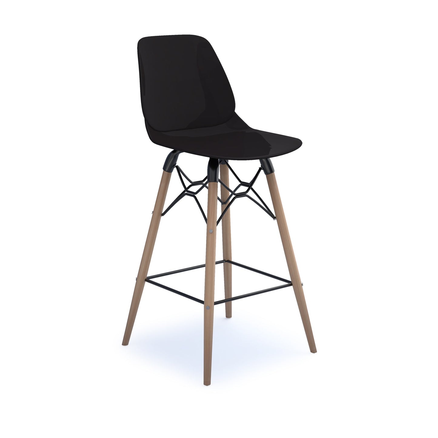 Strut multi-purpose stool with natural oak frame