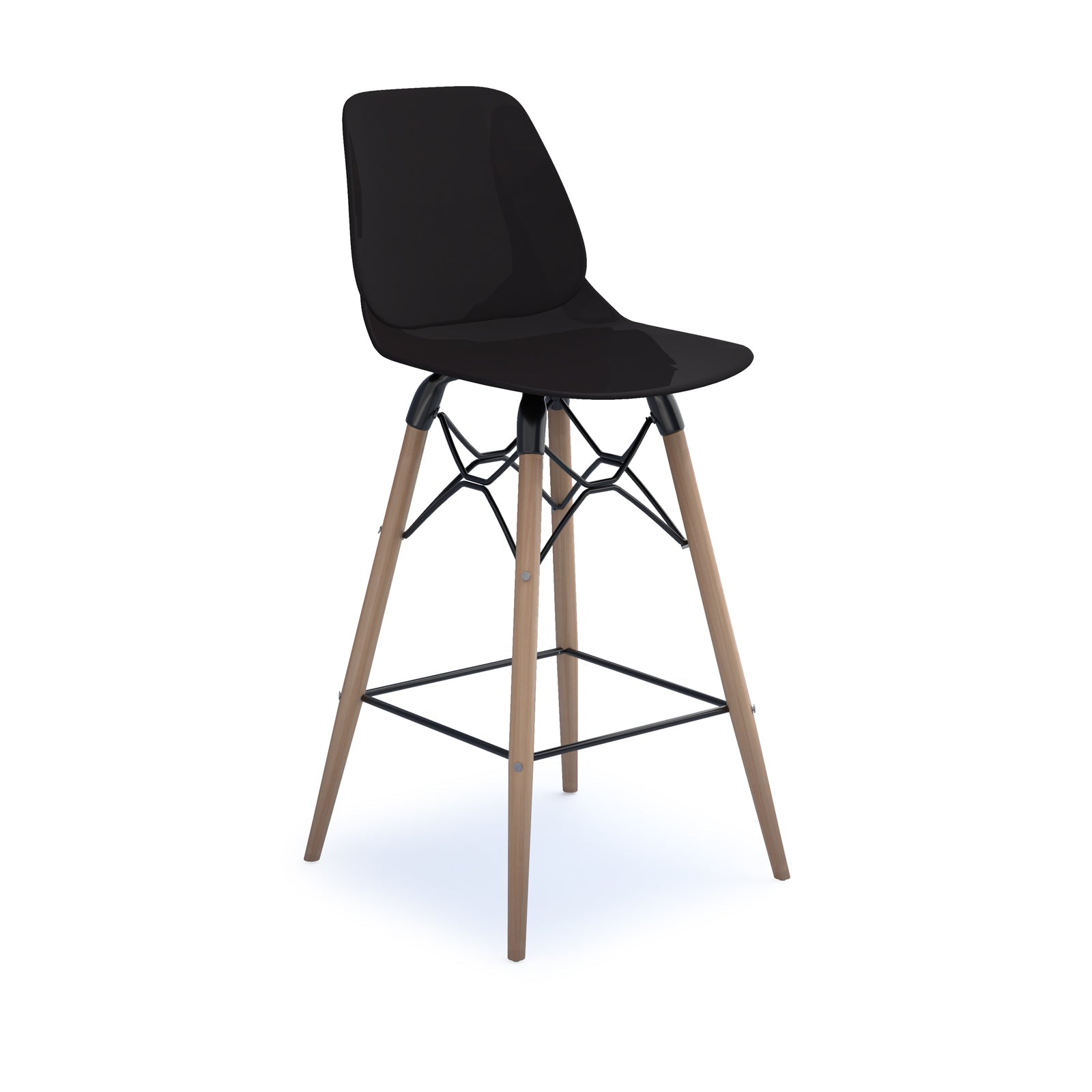 Strut multi-purpose stool with natural oak frame