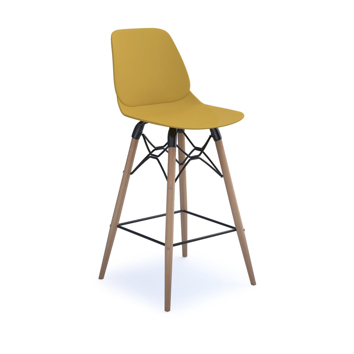 Strut multi-purpose stool with natural oak frame