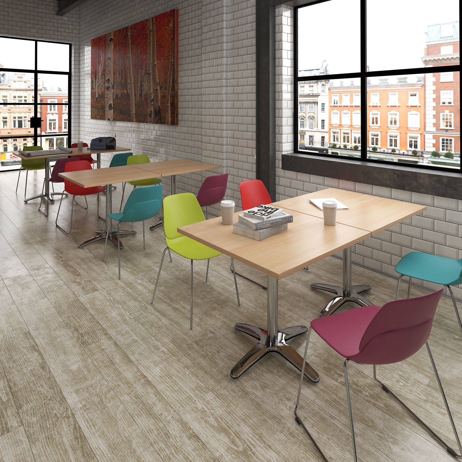 Strut multi-purpose chair with natural oak frame