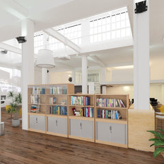 Systems Combi Unit With Tambour and Glass Doors