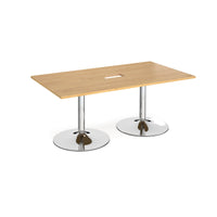 Trumpet base rectangular power ready boardroom table