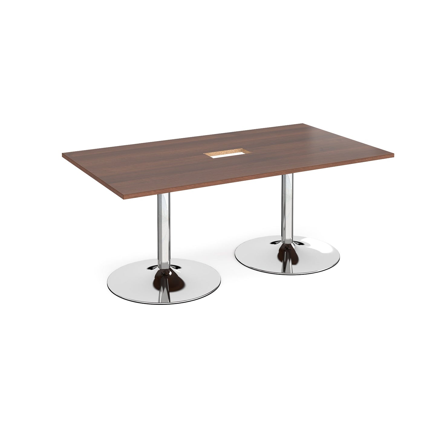 Trumpet base rectangular power ready boardroom table
