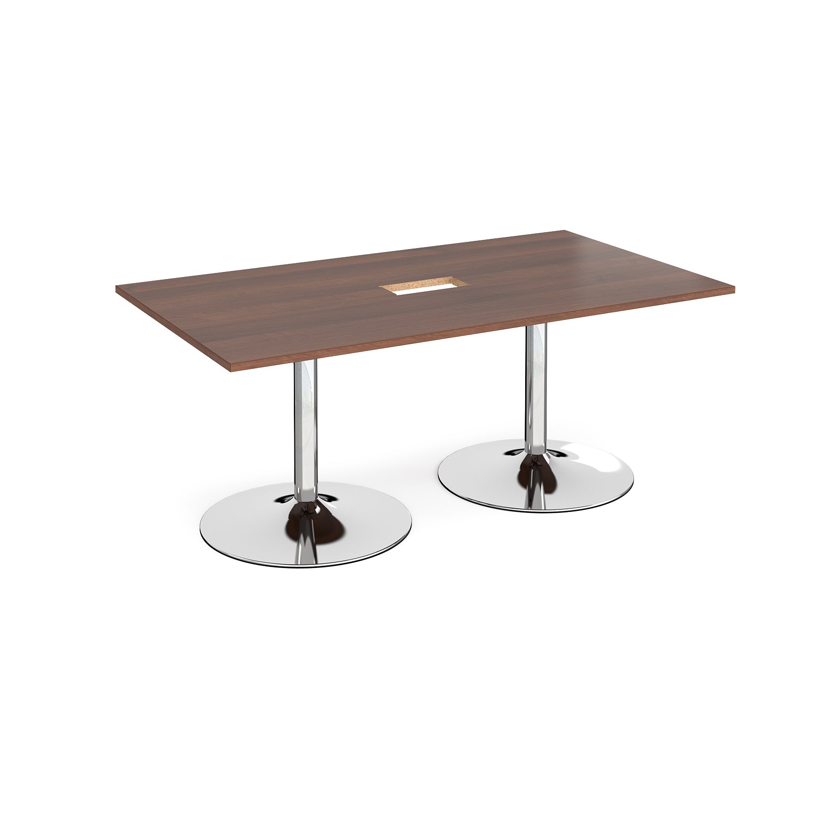 Trumpet base rectangular power ready boardroom table