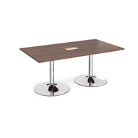 Trumpet base rectangular power ready boardroom table