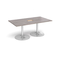 Trumpet base rectangular power ready boardroom table