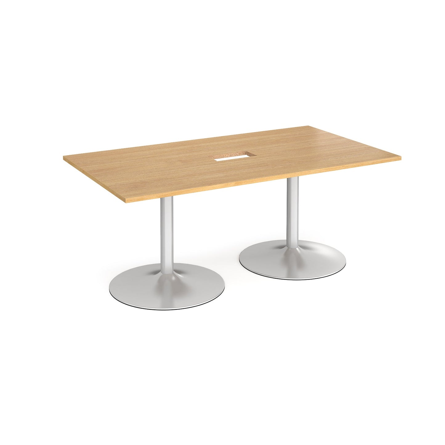 Trumpet base rectangular power ready boardroom table