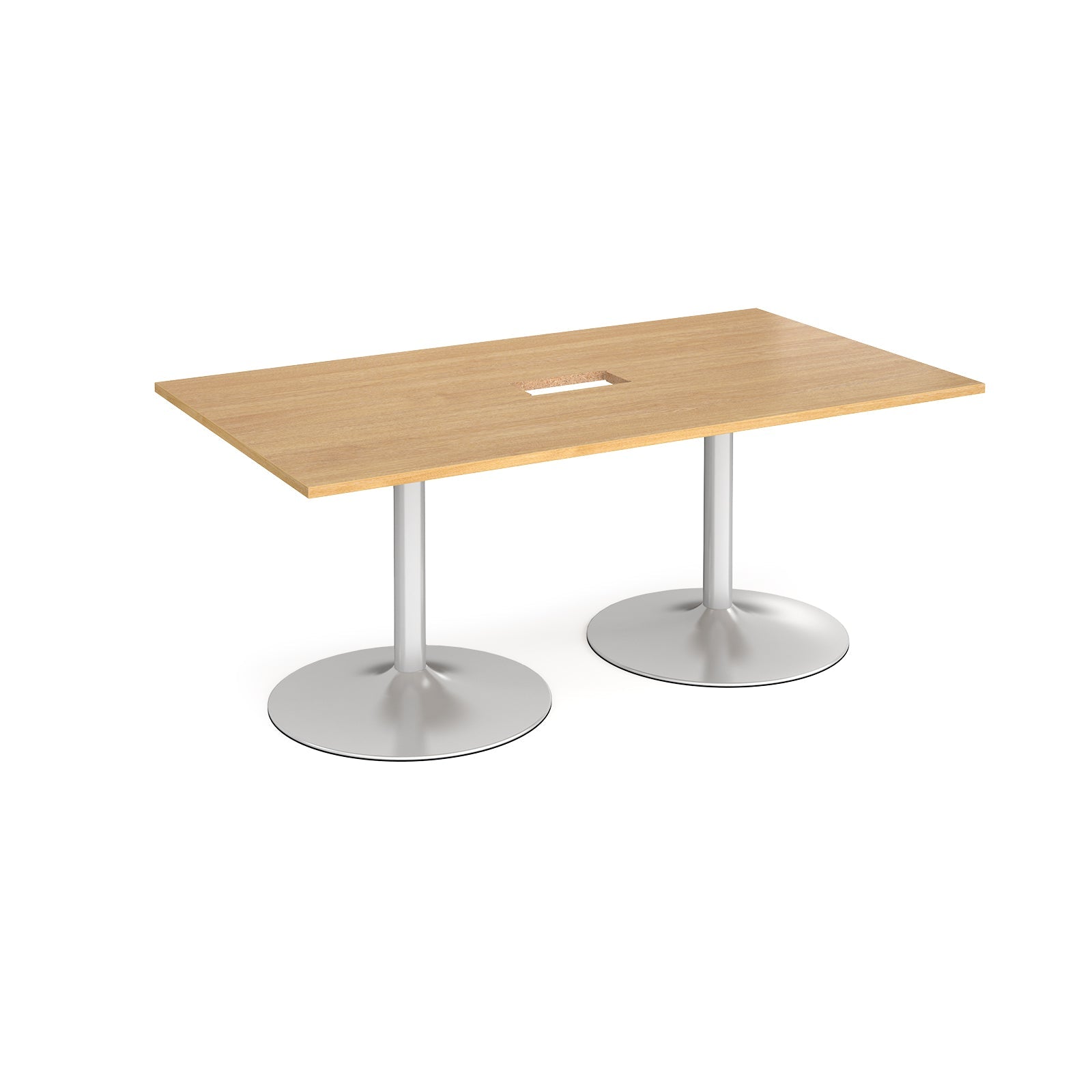 Trumpet base rectangular power ready boardroom table