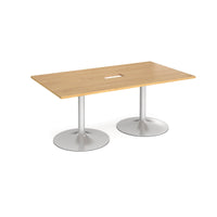 Trumpet base rectangular power ready boardroom table