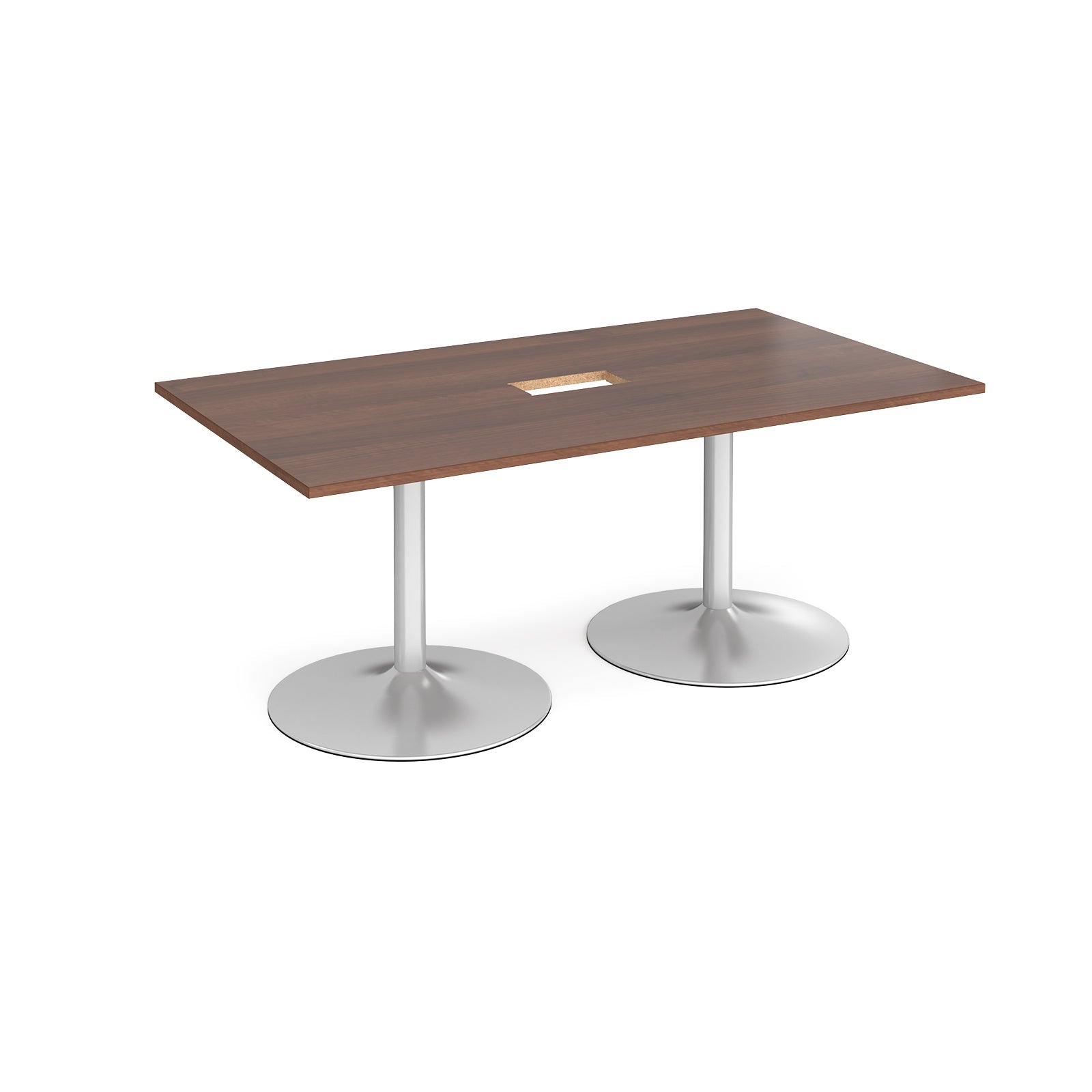 Trumpet base rectangular power ready boardroom table